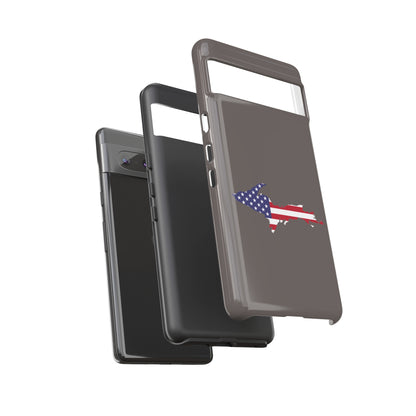 Michigan Upper Peninsula Tough Phone Case (Warren Tank Grey w/ UP USA Flag Outline) | Samsung & Pixel Android