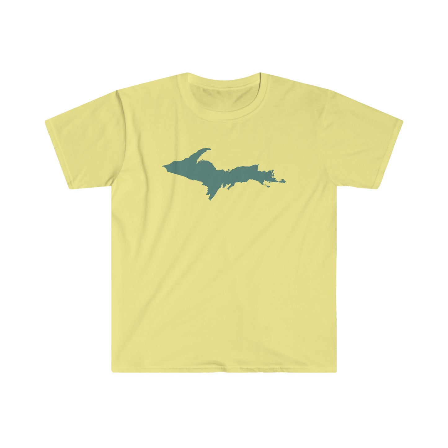 Michigan Upper Peninsula T-Shirt (w/ Copper Green UP Outline) | Unisex Budget