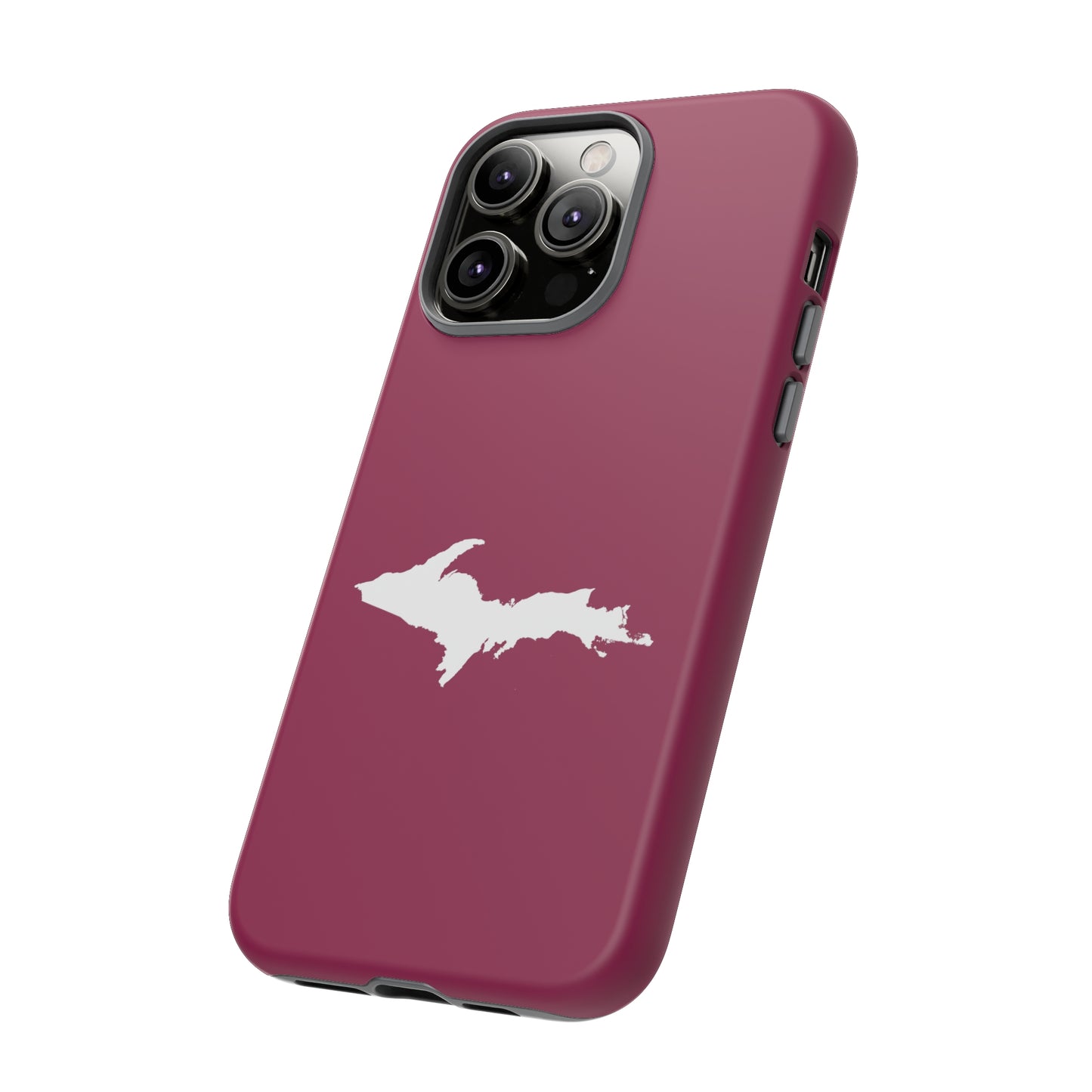 Michigan Upper Peninsula Tough Phone Case (Ruby Red w/ UP Outline) | Apple iPhone