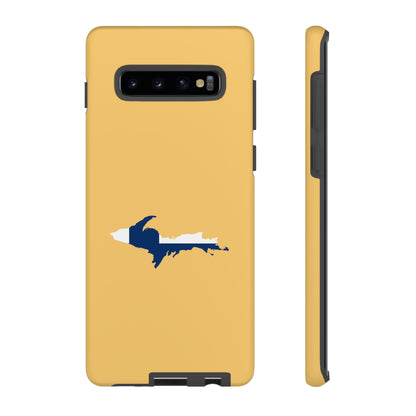 Michigan Upper Peninsula Tough Phone Case (Citrine w/ UP Finland Flag Outline) | Samsung & Pixel Android