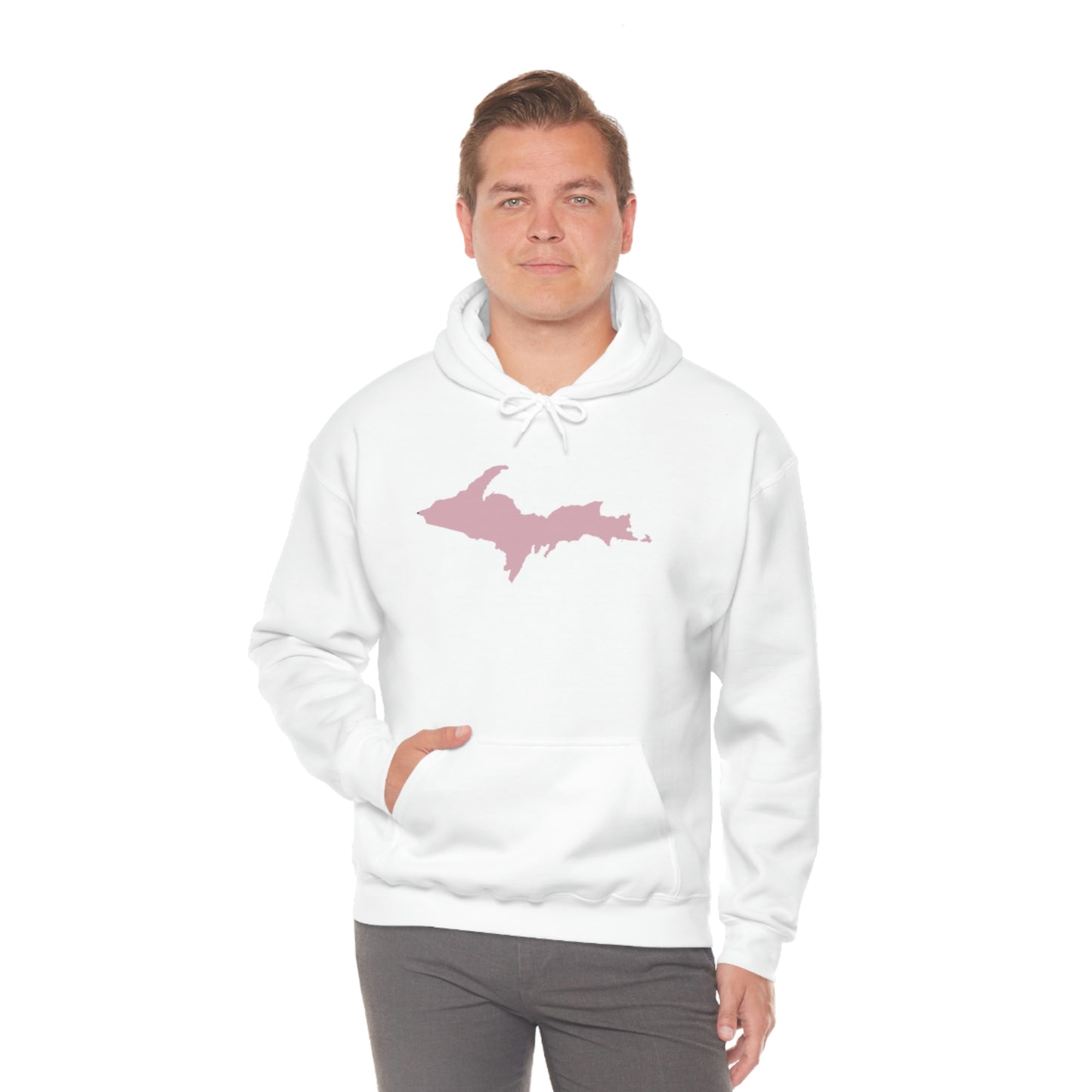 Michigan Upper Peninsula Hoodie (w/ Pink U.P. Outline) | Unisex Standard