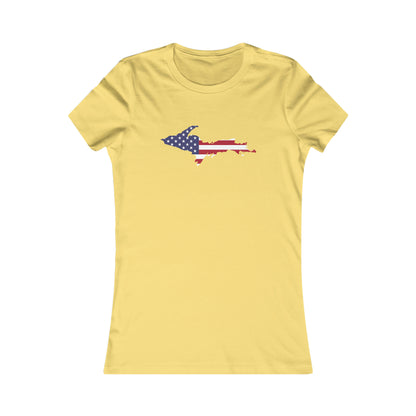 Michigan Upper Peninsula T-Shirt (w/ UP USA Flag Outline) | Women's Slim Fit