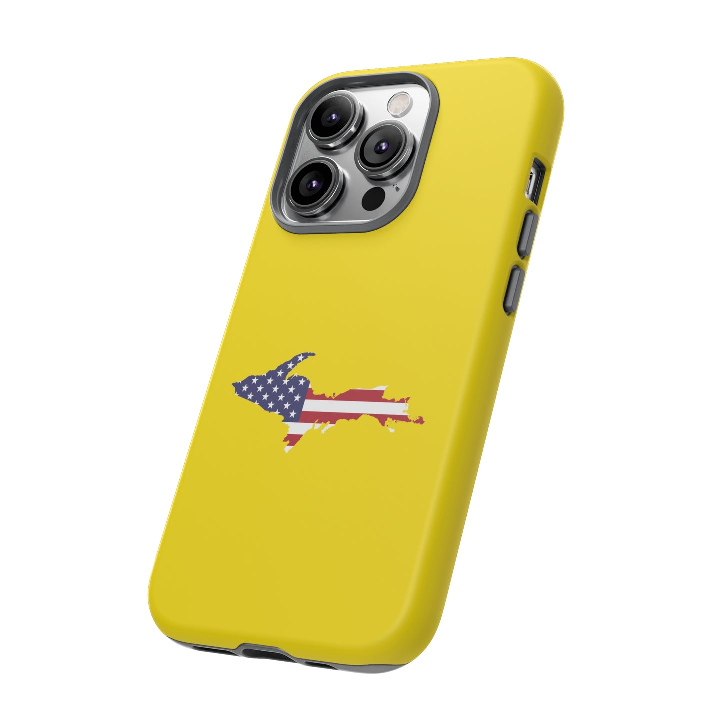 Michigan Upper Peninsula Tough Phone Case (Gadsden Yellow w/ UP USA Outline) | Apple iPhone