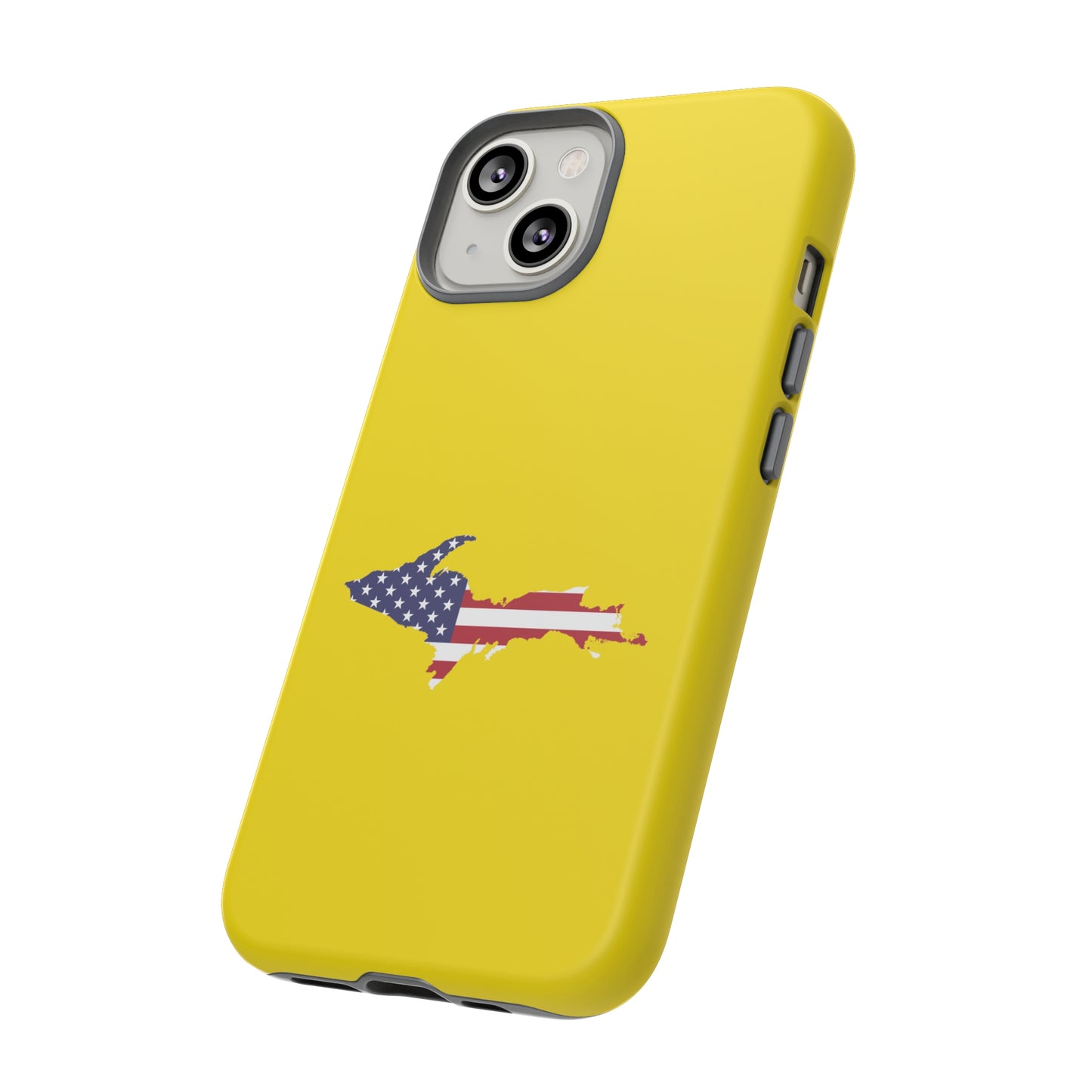 Michigan Upper Peninsula Tough Phone Case (Gadsden Yellow w/ UP USA Outline) | Apple iPhone