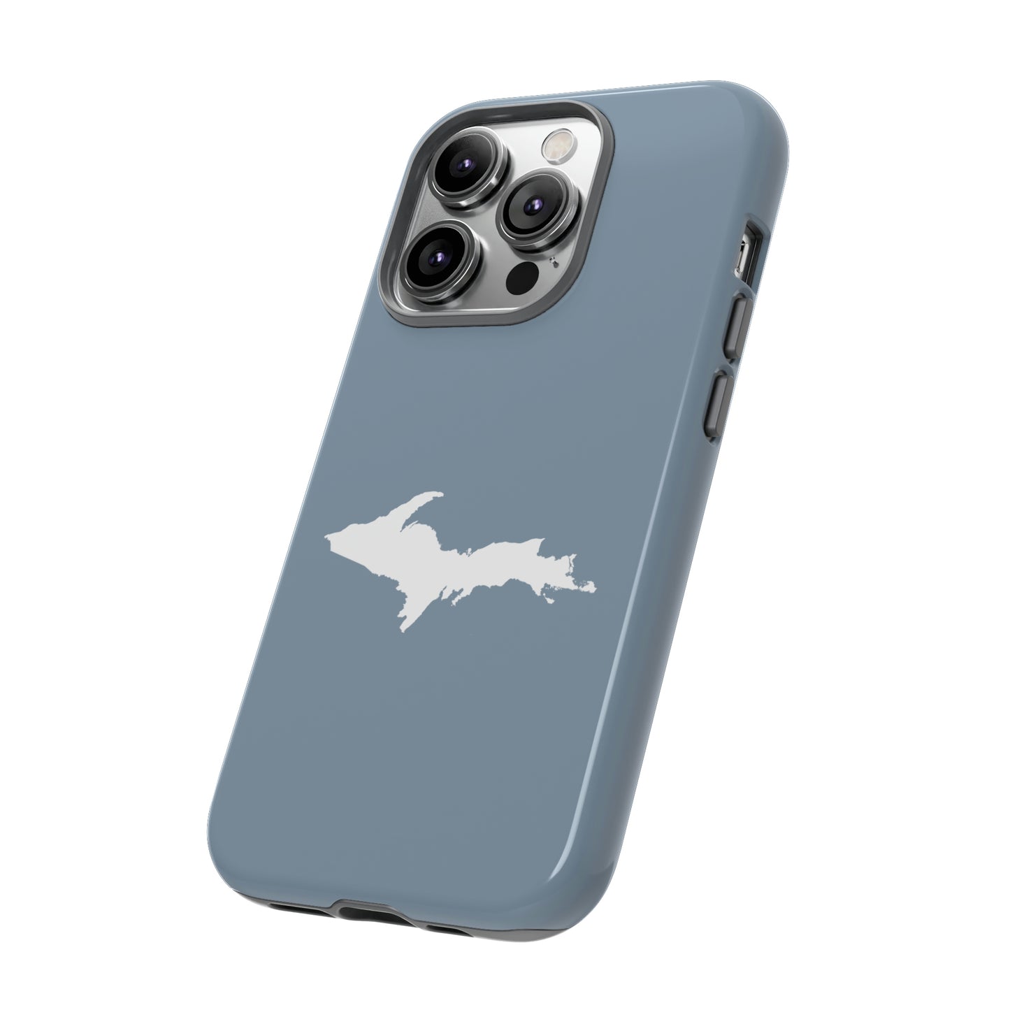 Michigan Upper Peninsula Tough Phone Case (B24 Liberator Grey w/ UP Outline) | Apple iPhone