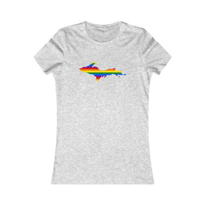 Michigan Upper Peninsula T-Shirt (w/ UP Pride Flag Outline) | Women's Slim Fit