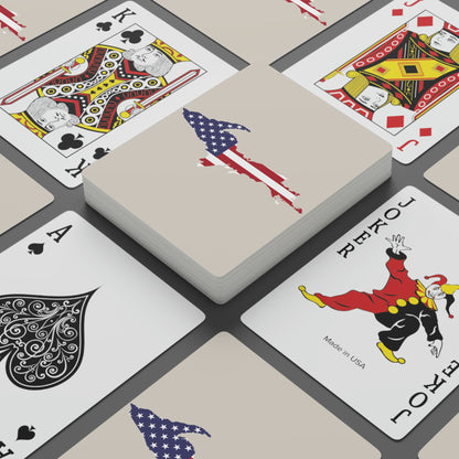 Michigan Upper Peninsula Poker Cards (Canvas Color w/ UP USA Flag Outline)