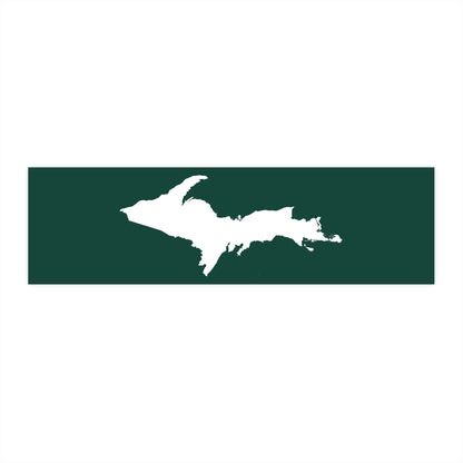 Michigan Upper Peninsula Bumper Sticker (w/ UP Outline) | Green Background