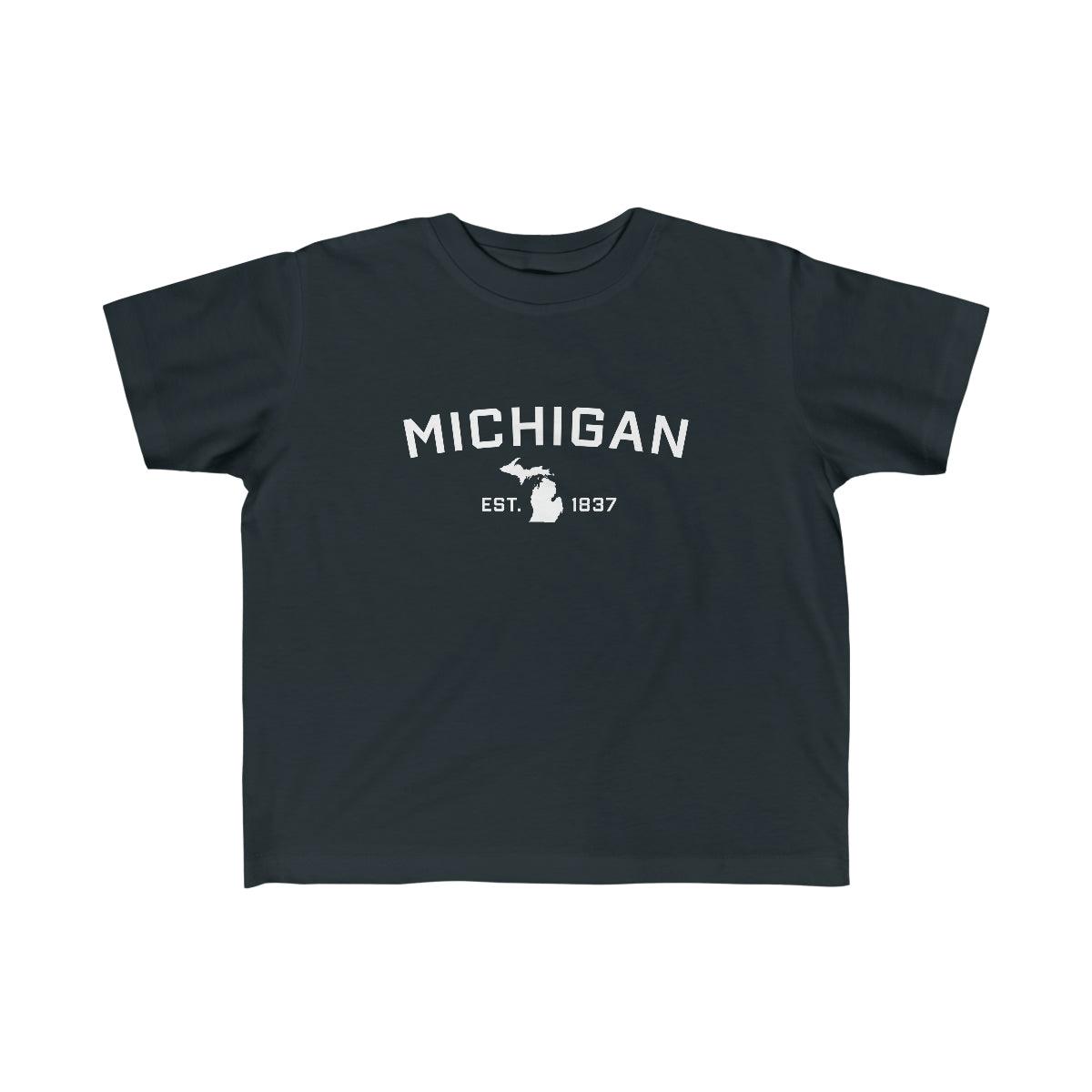 'Michigan EST 1837' T-Shirt  (w/ MI Outline) | Toddler Short Sleeve - Circumspice Michigan