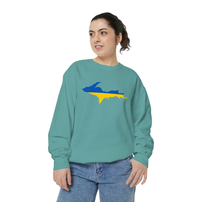 Michigan Upper Peninsula Sweatshirt (w/ UP Ukraine Outline) | Unisex Garment Dyed