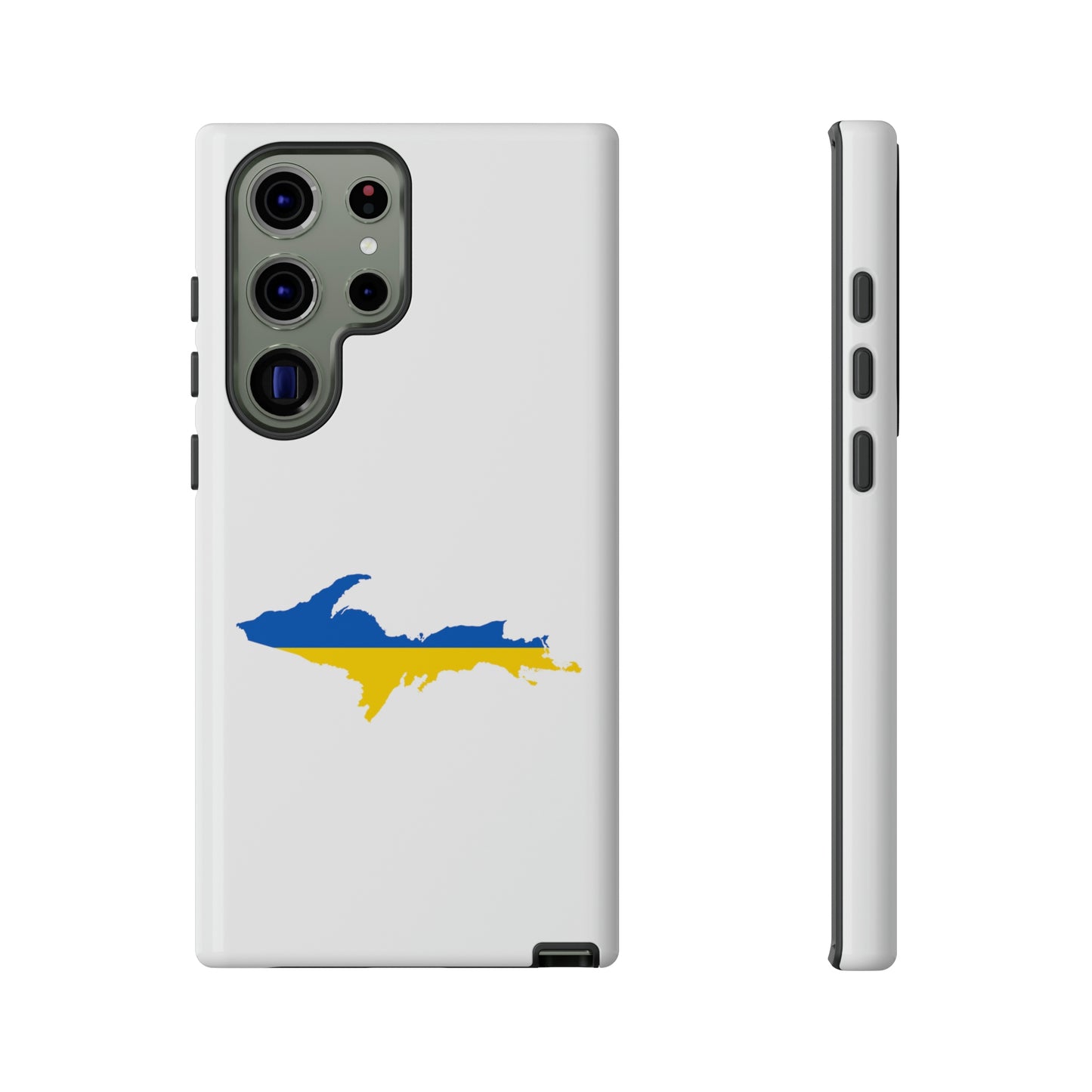 Michigan Upper Peninsula Tough Phone Case (w/ UP Ukraine Flag Outline) | Samsung & Pixel Android