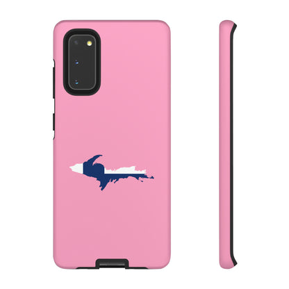 Michigan Upper Peninsula Tough Phone Case ('67 Caddie Pink w/ UP Finland Flag Outline) | Samsung & Pixel Android