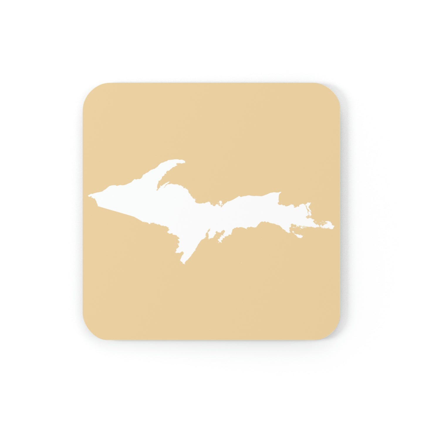 Michigan Upper Peninsula Coaster Set (Maple Color w/ UP Outline) | Corkwood - 4 pack