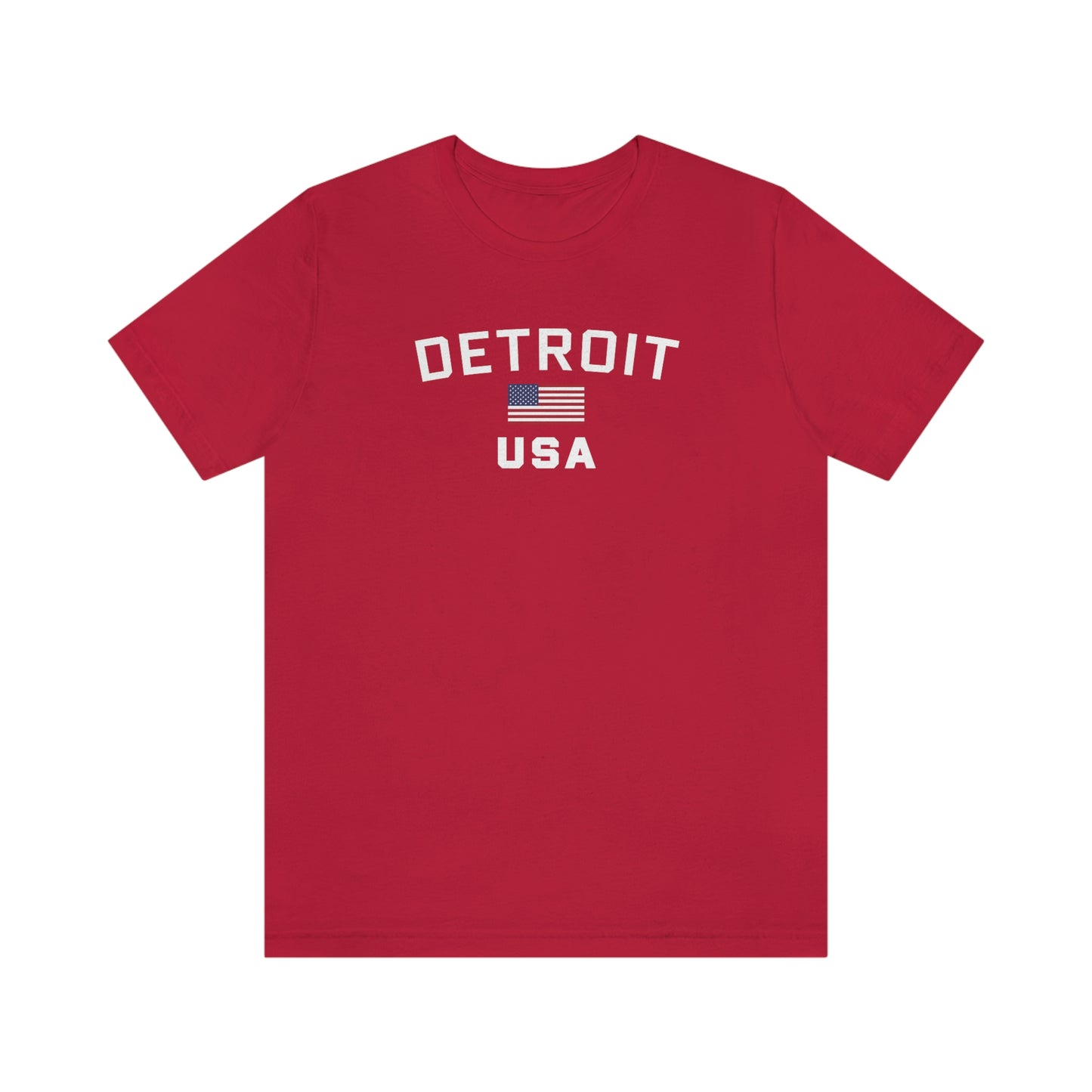 'Detroit USA' T-Shirt (w/ USA Flag Outline) | Unisex Standard Fit