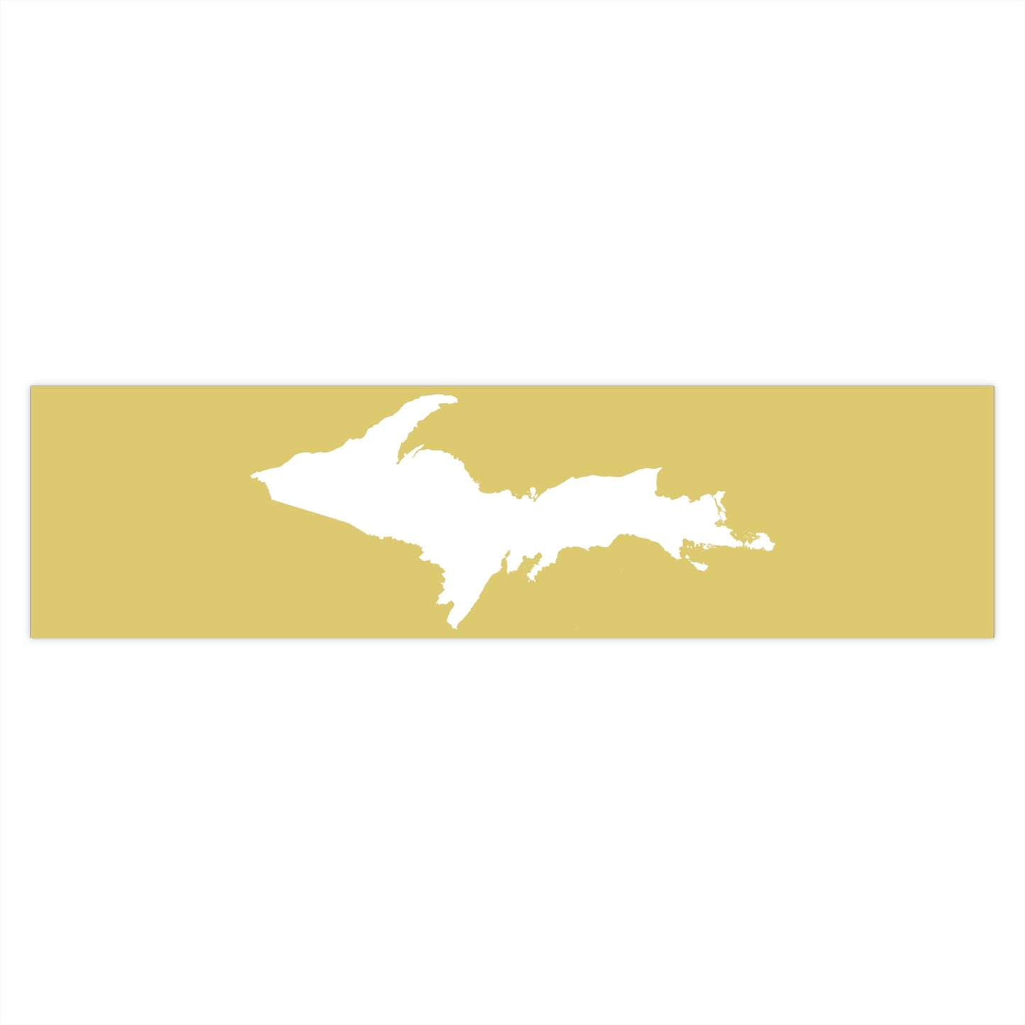 Michigan Upper Peninsula Bumper Sticker (w/ UP Outline) | Plum Yellow Background