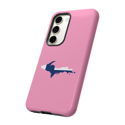 Michigan Upper Peninsula Tough Phone Case ('67 Caddie Pink w/ UP Finland Flag Outline) | Samsung & Pixel Android