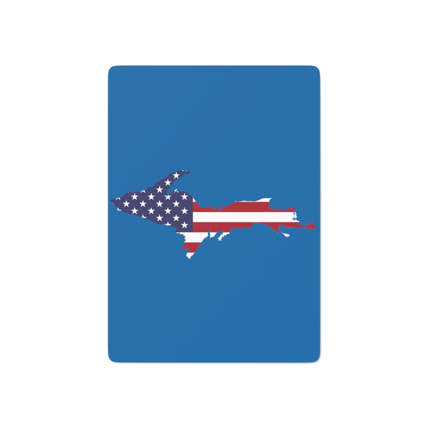 Michigan Upper Peninsula Poker Cards (Azure w/ UP USA Flag Outline)