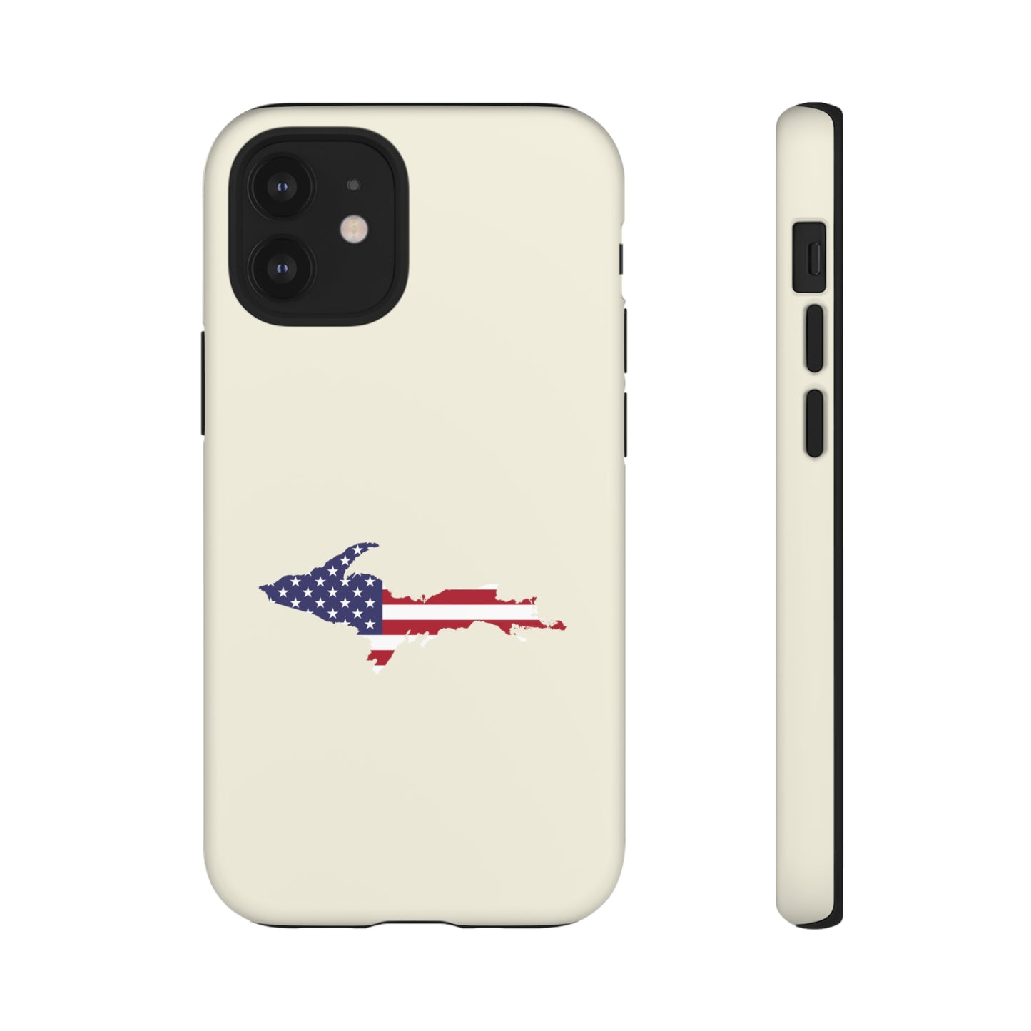 Michigan Upper Peninsula Tough Phone Case (Ivory Color w/ UP USA Outline) | Apple iPhone