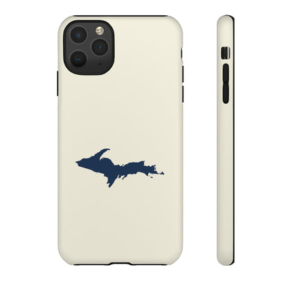 Michigan Upper Peninsula Tough Phone Case (Ivory w/ UP Outline) | Apple iPhone