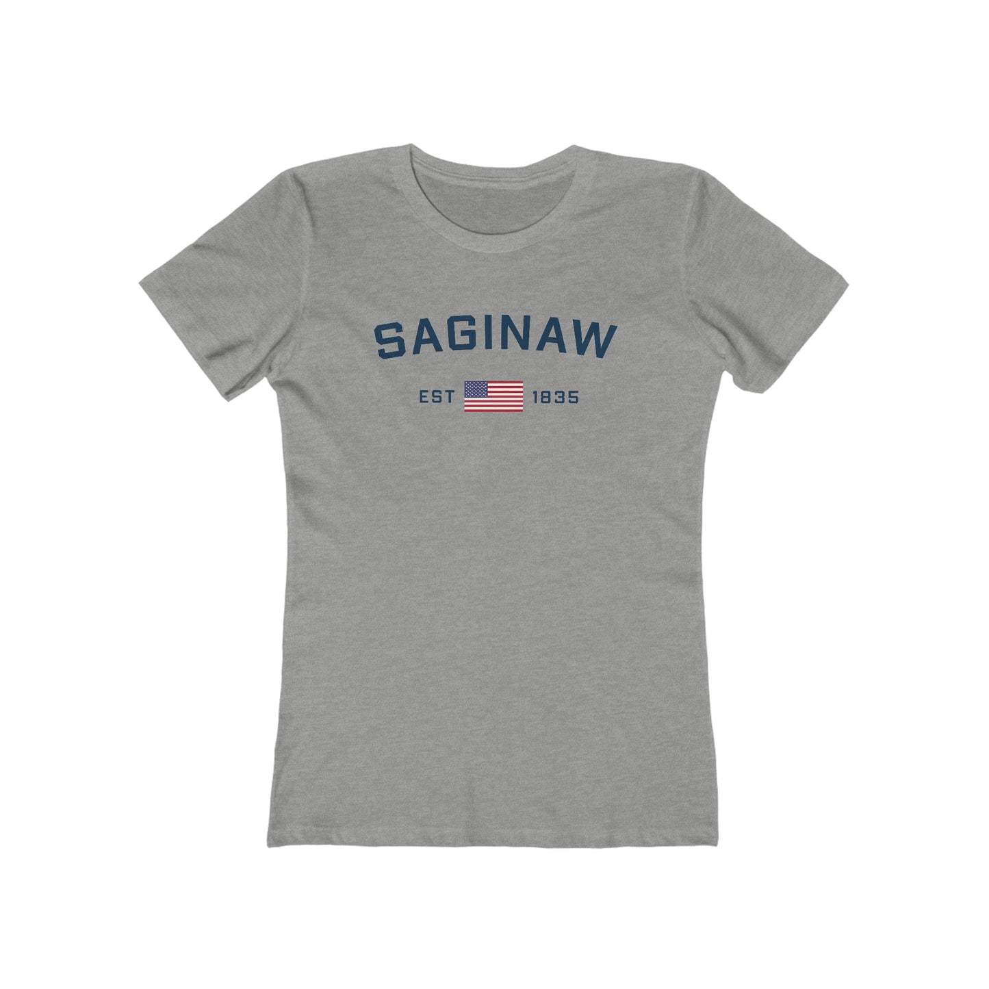 'Saginaw EST 1835' (w/USA Flag Outline) | Women's Boyfriend Cut