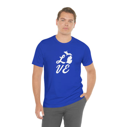 Michigan 'Love' T-Shirt (Retro Script Font) | Unisex Standard Fit