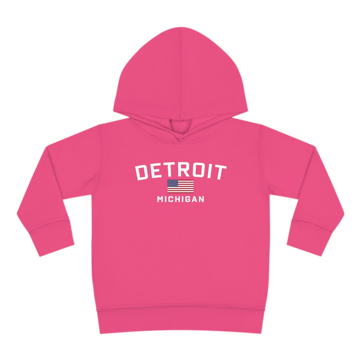 'Detroit Michigan' Hoodie (w/USA Flag Outline) | Unisex Toddler