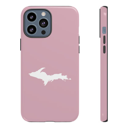 Michigan Upper Peninsula Tough Phone Case (Pink w/ UP Outline) | Apple iPhone