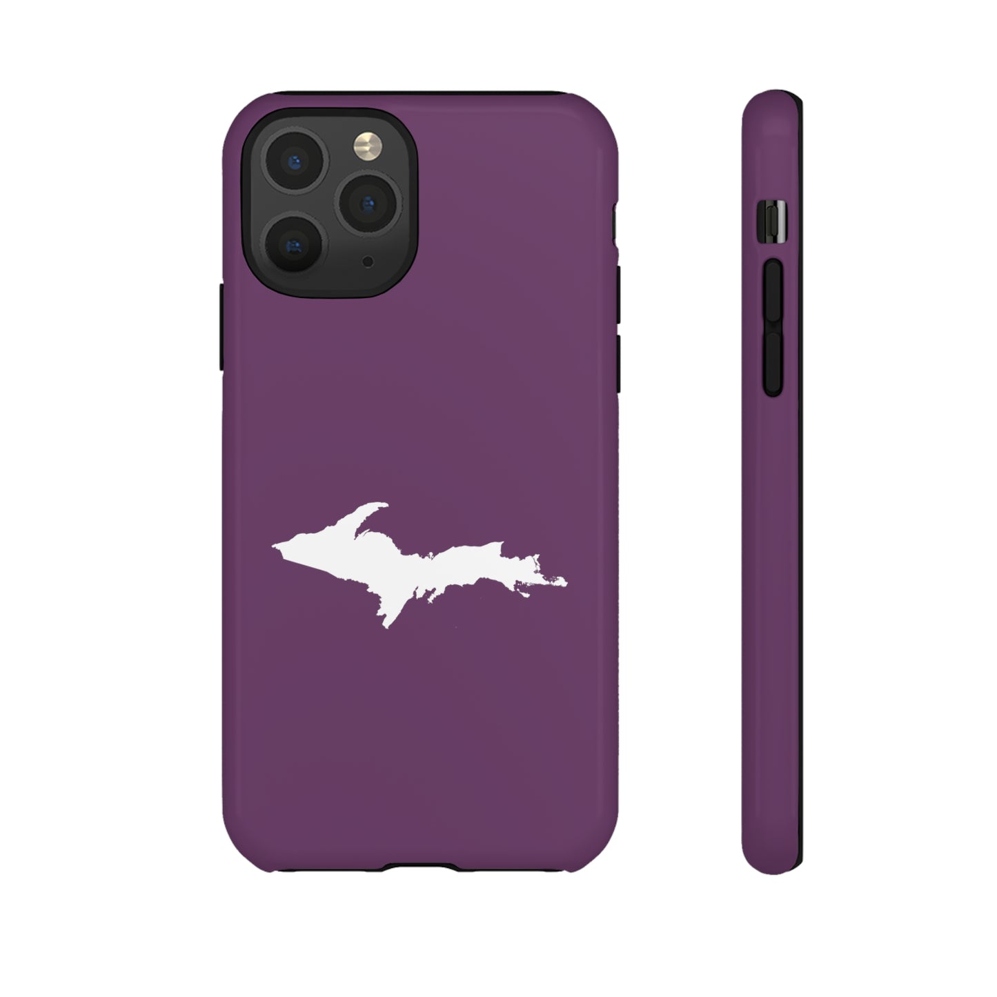 Michigan Upper Peninsula Tough Phone Case (Plum w/ UP Outline) | Apple iPhone