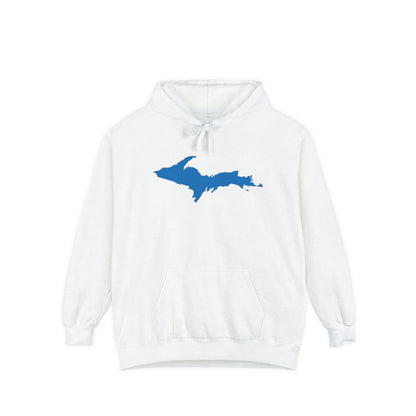 Michigan Upper Peninsula Hoodie (w/ Azure UP Outline) | Unisex Garment-Dyed