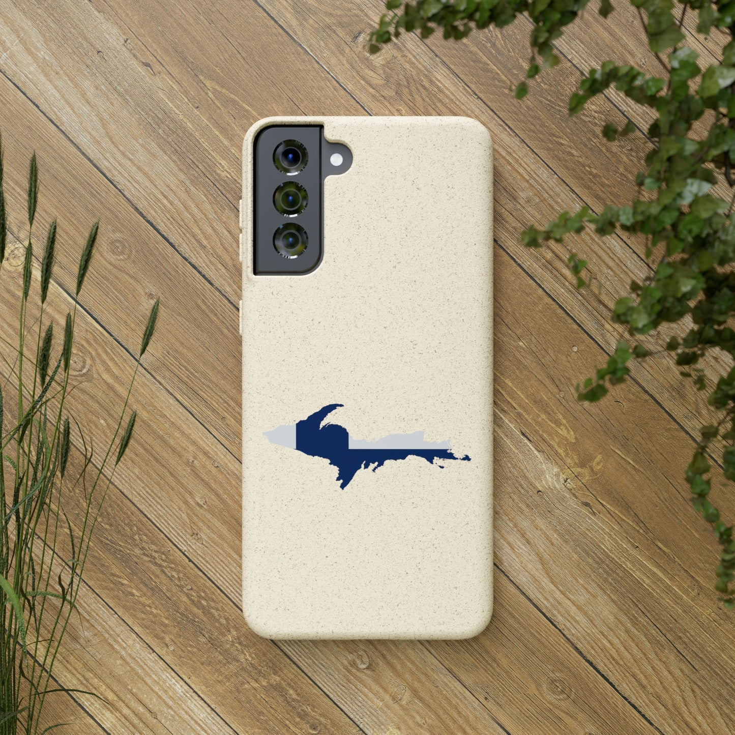 Michigan Upper Peninsula Biodegradable Phone Cases (w/ UP Finland Flag Outline) | Samsung Android