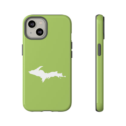 Michigan Upper Peninsula Tough Phone Case (Gooseberry Green w/ UP Outline) | Apple iPhone