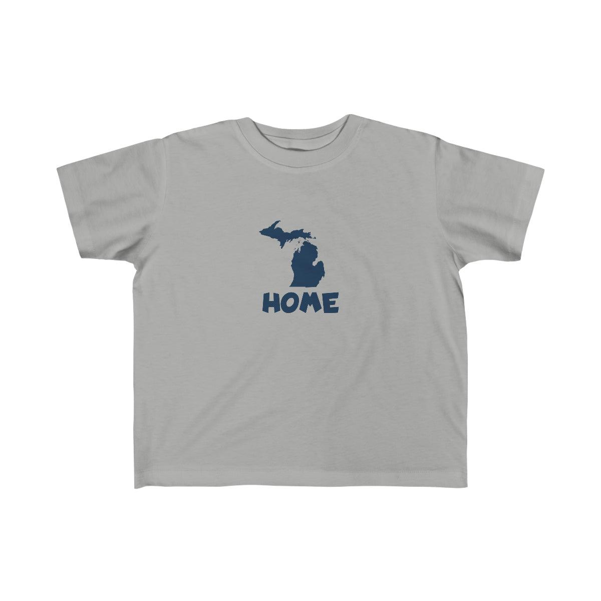 Michigan 'Home' T-Shirt  (Whimsical Sans Font) | Toddler Short Sleeve - Circumspice Michigan