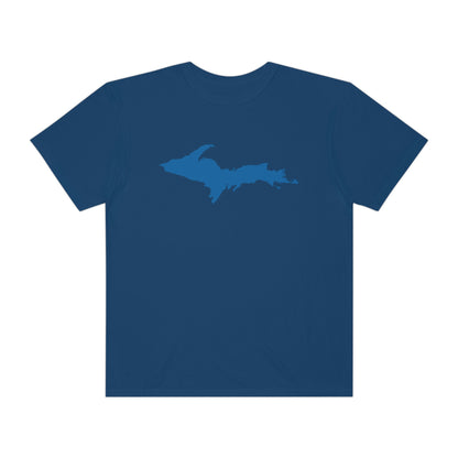 Michigan Upper Peninsula T-Shirt (w/ Azure UP Outline) | Unisex Garment-Dyed