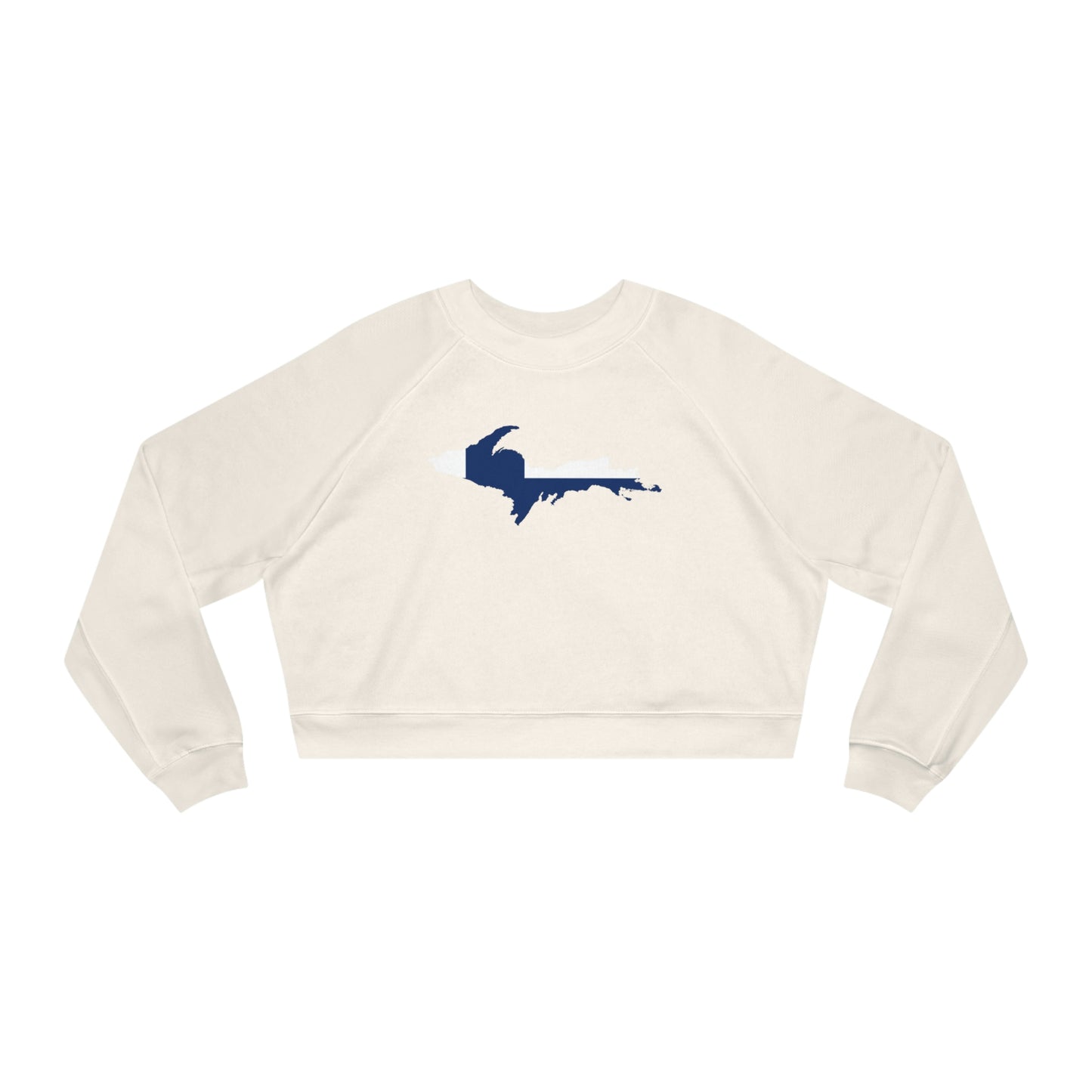 Michigan Upper Peninsula Sweatshirt (w/ UP Finland Flag Outline) | Cropped Mid-Length