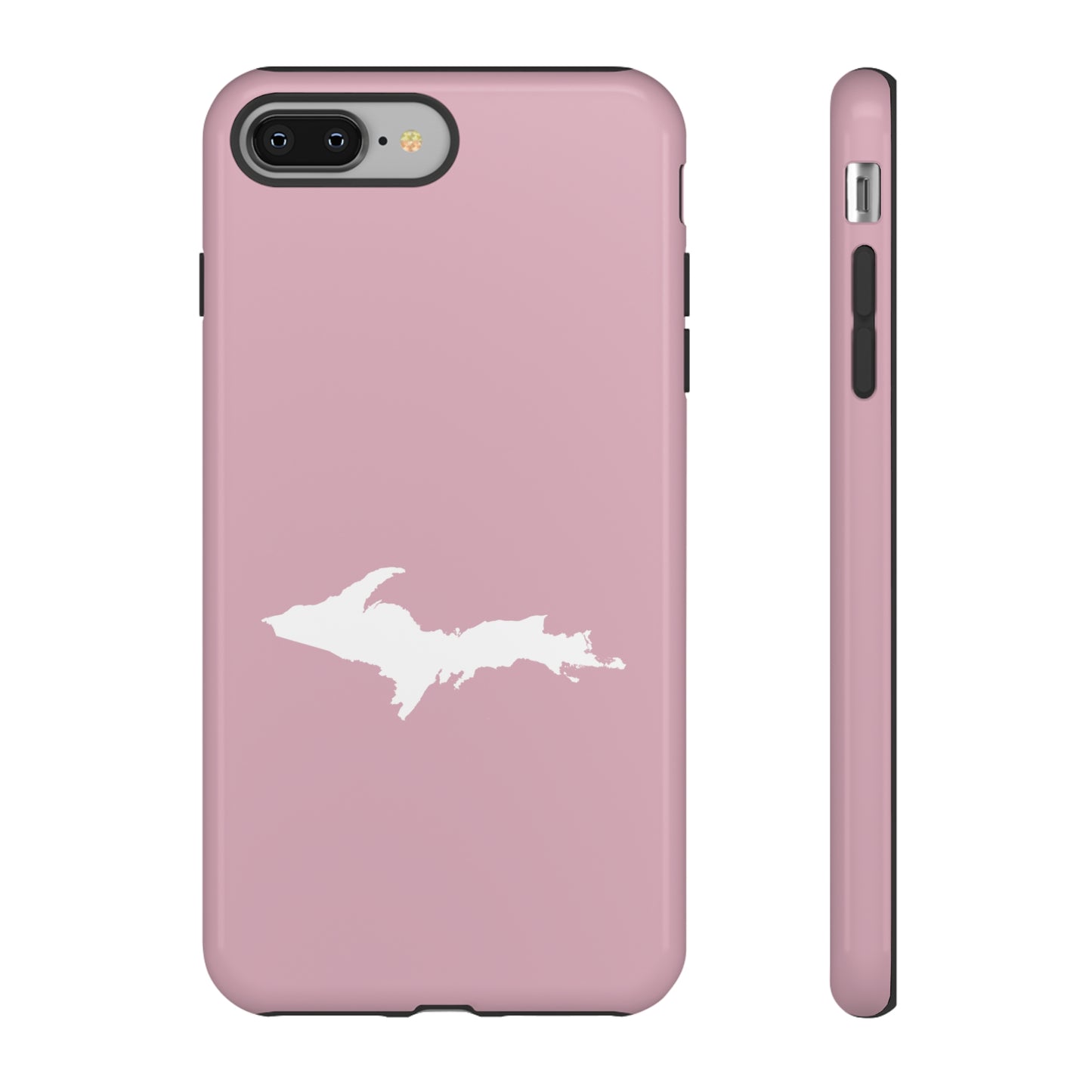 Michigan Upper Peninsula Tough Phone Case (Pink w/ UP Outline) | Apple iPhone