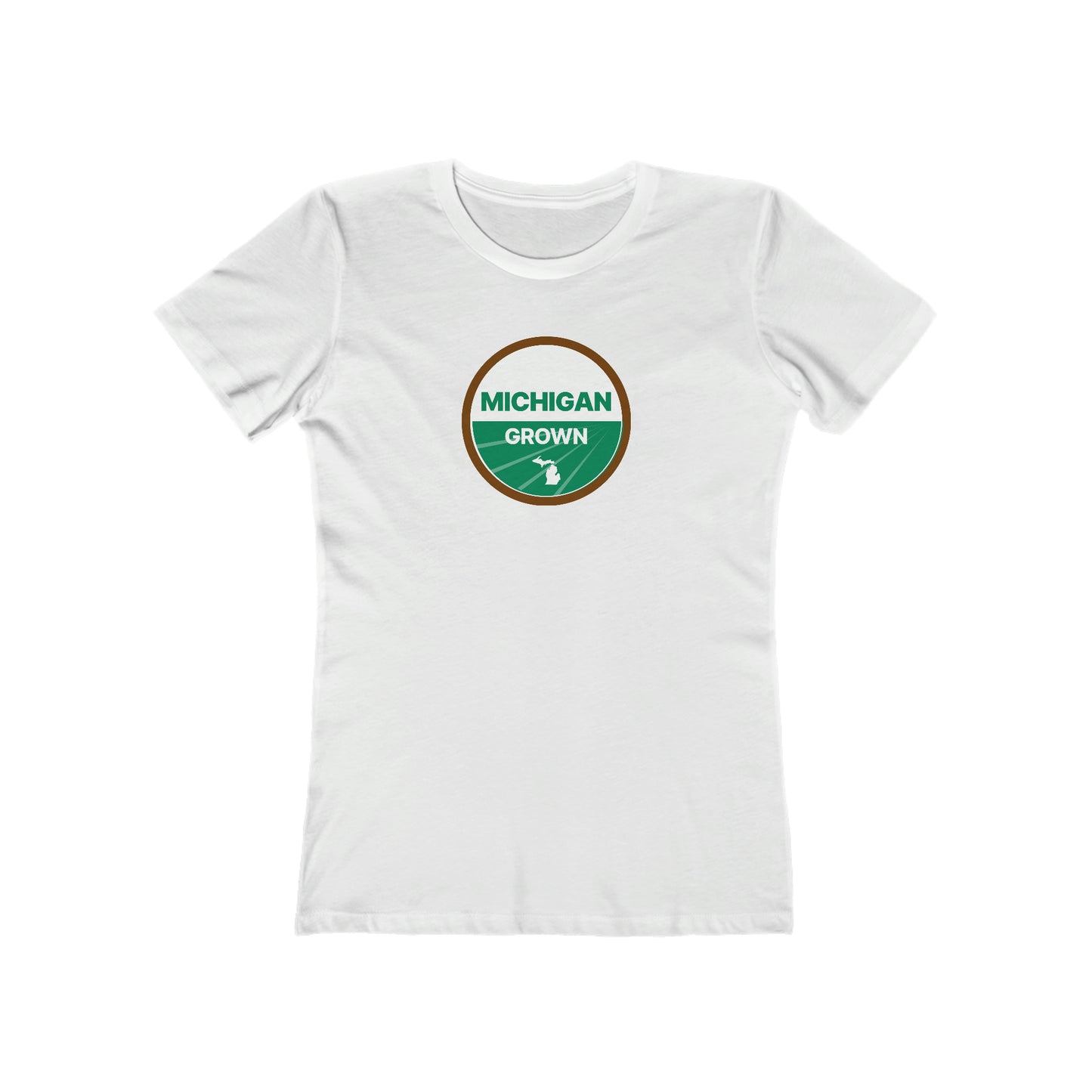 'Michigan Grown' T-Shirt (Agricultural Certification Parody) | Women's Boyfriend Cut