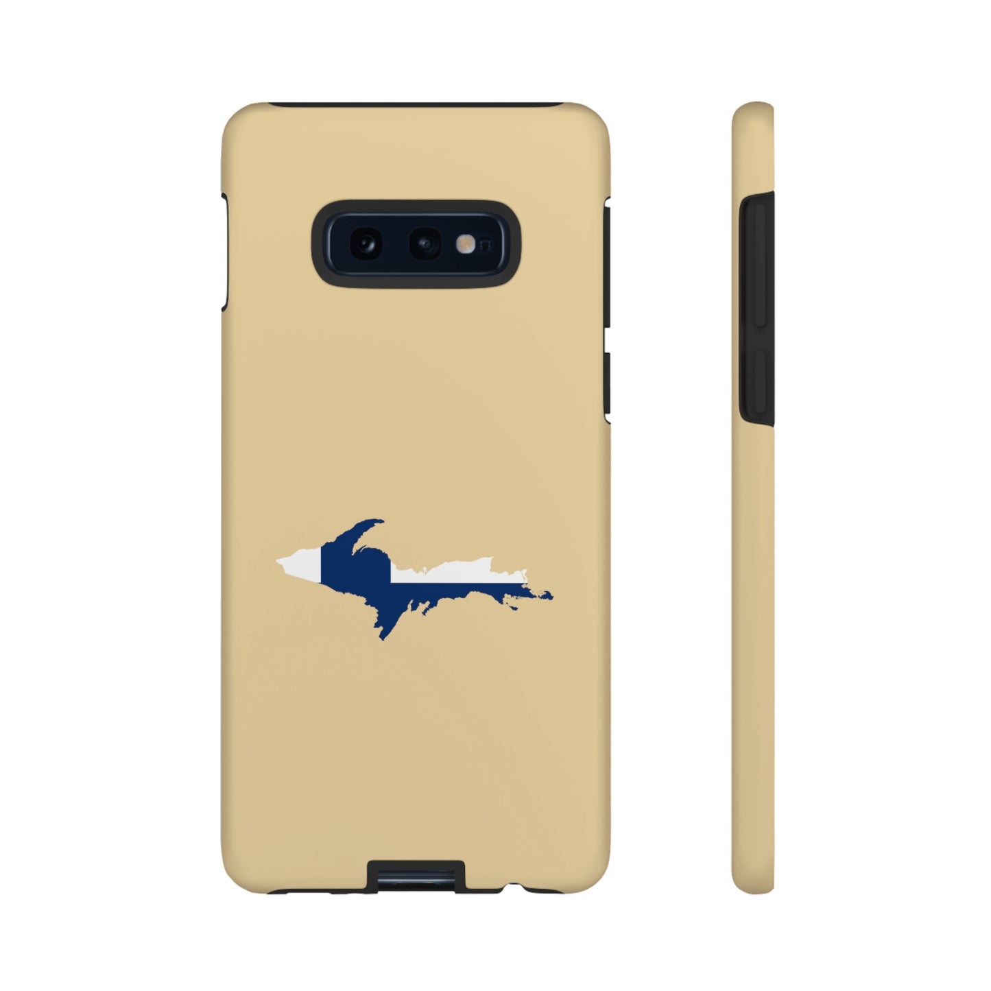 Michigan Upper Peninsula Tough Phone Case (Maple Color w/ UP Finland Flag Outline) | Samsung & Pixel Android