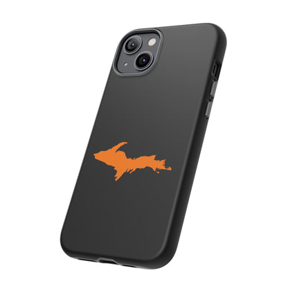 Michigan Upper Peninsula Tough Phone Case (Black w/ Orange UP Outline) | Apple iPhone