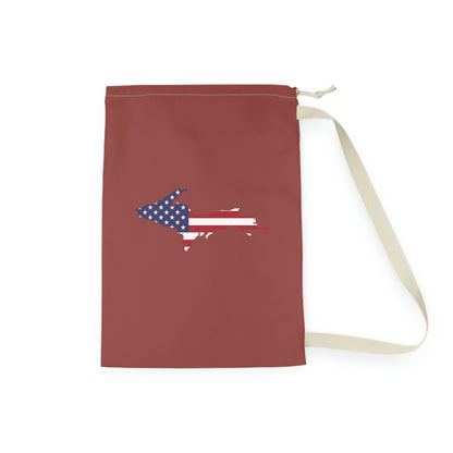 Michigan Upper Peninsula Laundry Bag (Ore Dock Red w/ UP USA Flag Outline)