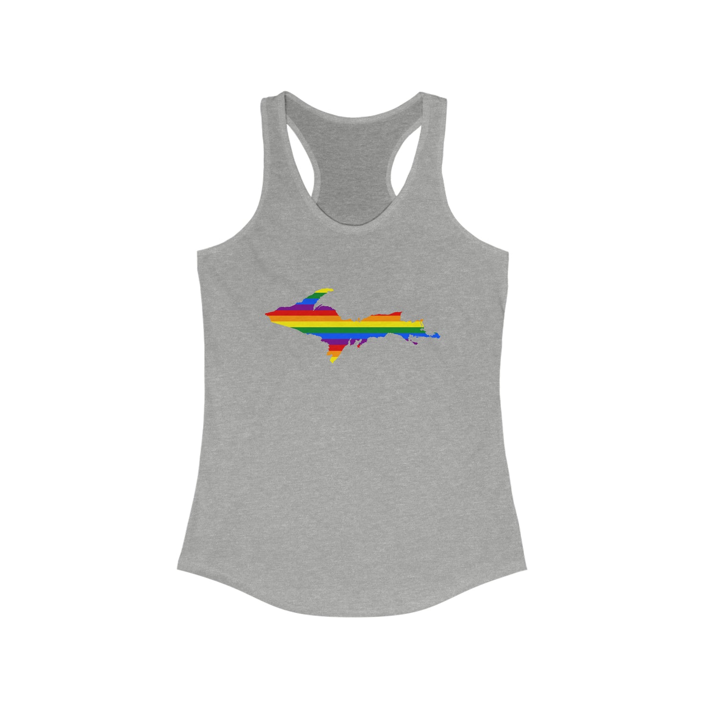 Michigan Upper Peninsula Tank Top (w/ UP Pride Flag Outline) | Women's Racerback