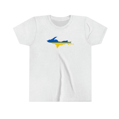 Michigan Upper Peninsula T-Shirt (w/ UP Finland Flag Outline) | Youth Short Sleeve