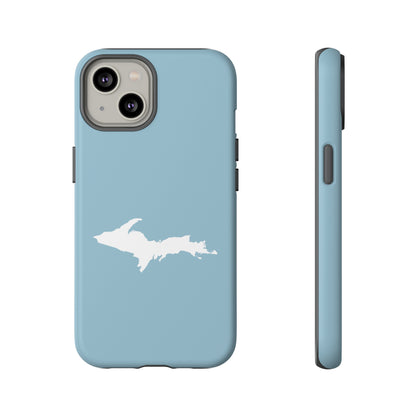 Michigan Upper Peninsula Tough Phone Case (Opal Blue w/ UP Outline) | Apple iPhone