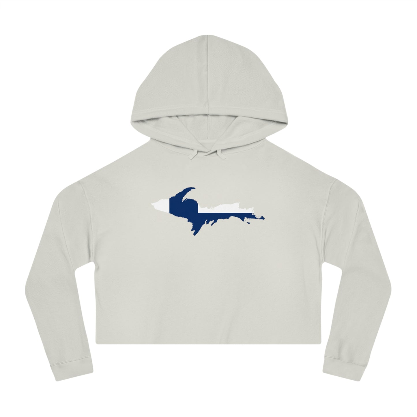 Michigan Upper Peninsula Hoodie (w/ UP Finland Flag Outline) | Lightweight Cropped