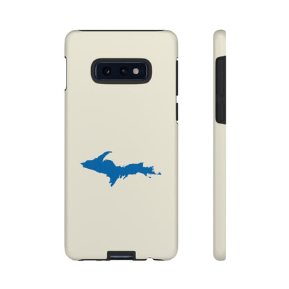 Michigan Upper Peninsula Tough Phone Case (Ivory Color w/ Azure UP Outline) | Samsung & Pixel Android