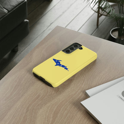 Michigan Upper Peninsula Tough Phone Case (Yellow Cherry Color w/ UP Quebec Flag Outline) | Samsung & Pixel Android