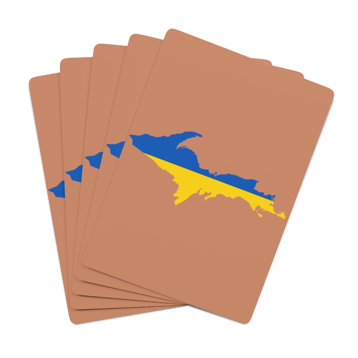 Michigan Upper Peninsula Poker Cards (Copper Color w/ UP Ukraine Flag Outline)