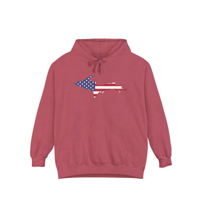 Michigan Upper Peninsula Hoodie (w/ UP USA Flag Outline) | Unisex Garment-Dyed