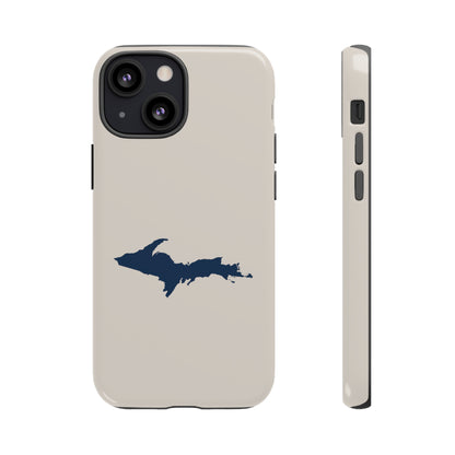 Michigan Upper Peninsula Tough Phone Case (Canvas Color w/ UP Outline) | Apple iPhone