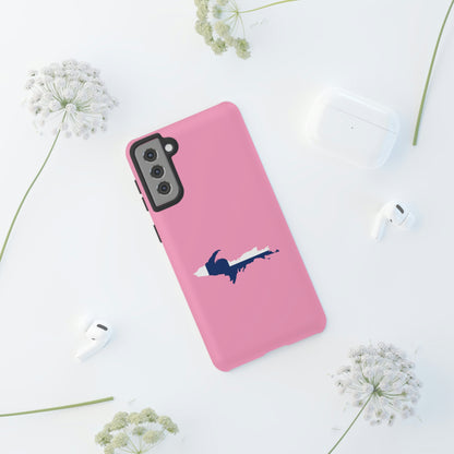 Michigan Upper Peninsula Tough Phone Case ('67 Caddie Pink w/ UP Finland Flag Outline) | Samsung & Pixel Android