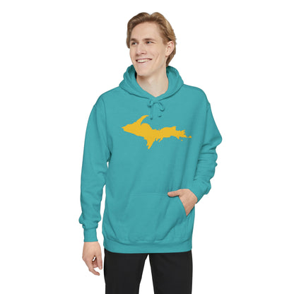 Michigan Upper Peninsula Hoodie (w/ Gold UP Outline) | Unisex Garment-Dyed